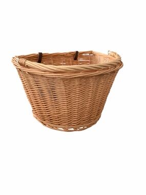 Vintage Wicker Bike Basket with Brown with Staps